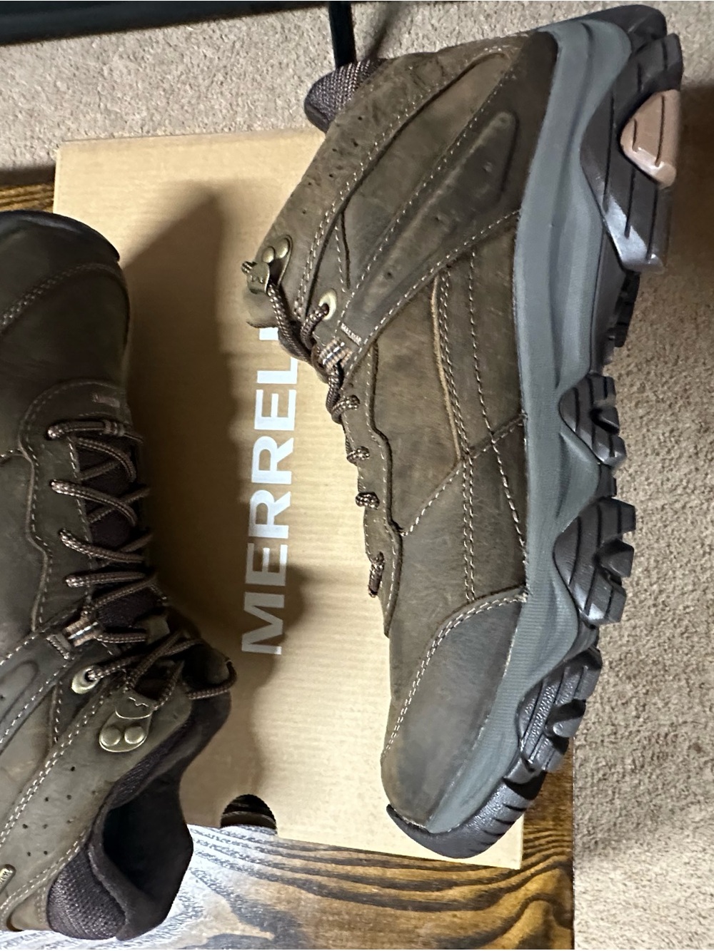 Merrell Olive Brown Waterproof Trail Boots